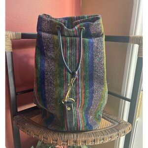 VINTAGE 70s Colorful Striped corduroy Bag